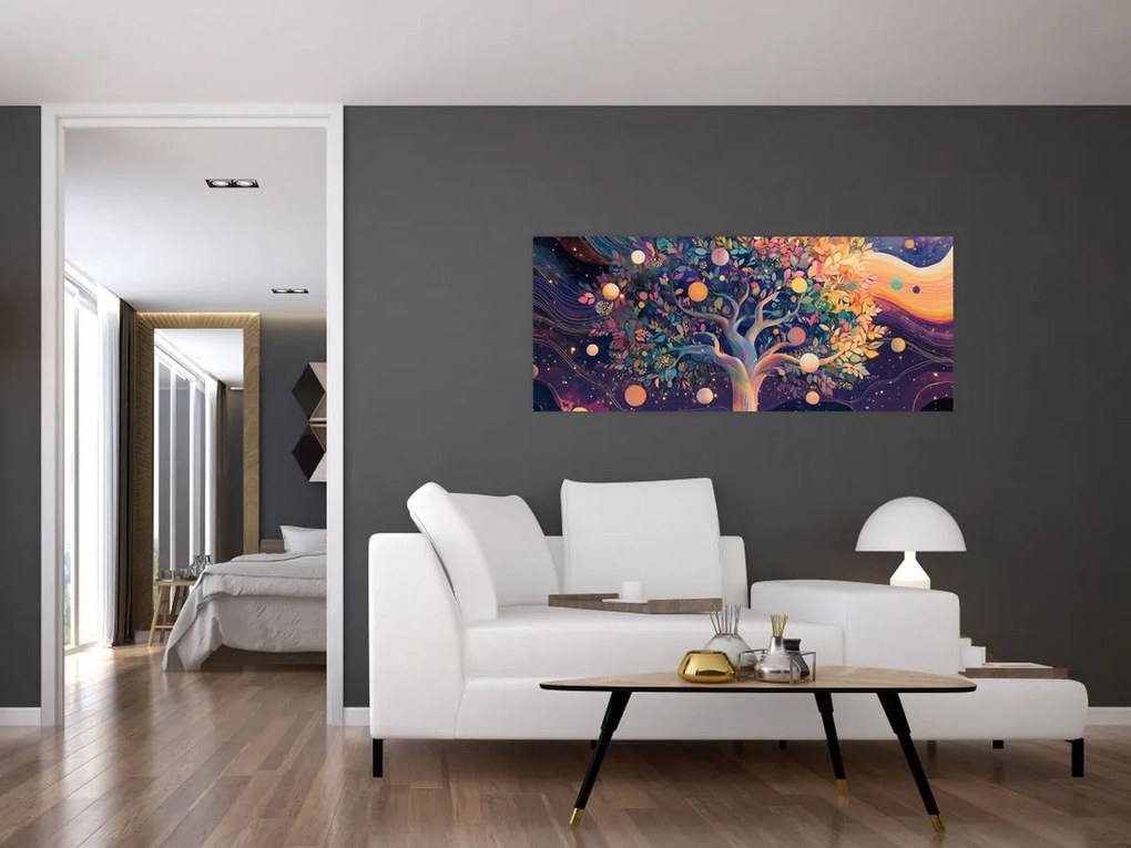 Tablou – Arbore violet plin de energie (120x50 cm)