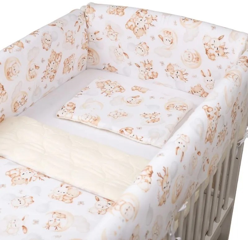 Lenjerie patut Maxi cu aparatori laterale matlasate pentru pat 120x60 cm Kidizi Just Dreaming