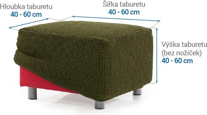 Nueva Textura Huse care se întind foarte bine NIAGARA verzi taburet (40 - 60 cm)