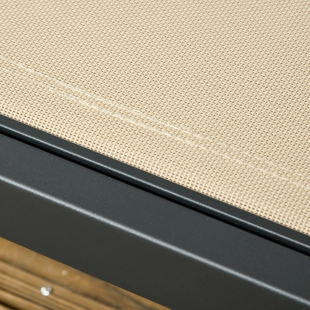 Outsunny Șezlong de soare din aluminiu și textilene cu roți și suport pentru cap, spătar reglabil, kaki | Aosom Romania