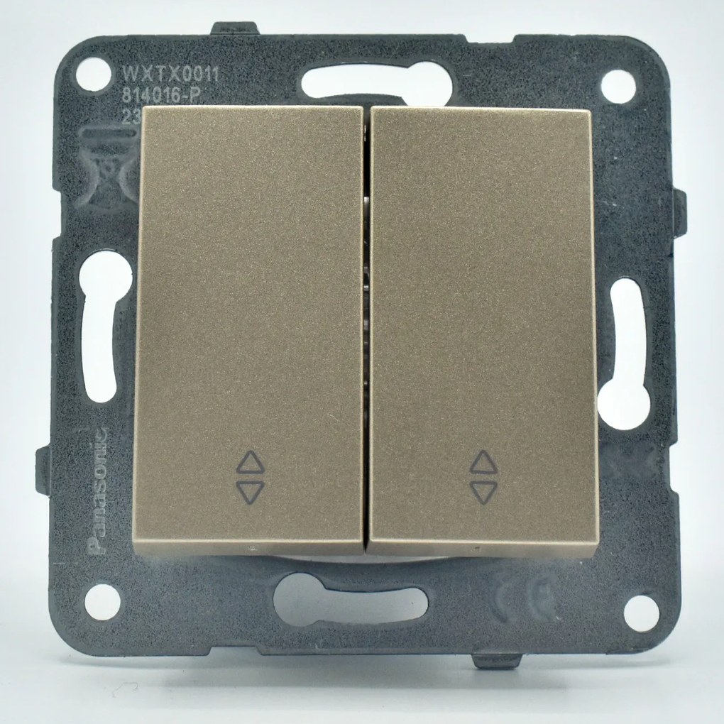 Intrerupator dublu alternativ, 10A, IP20, Bronz, Panasonic Arkedia Slim / Karre Plus