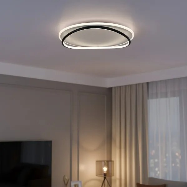 Plafonieră LED HALO, 38W, 230V, Ø 50 cm, negru