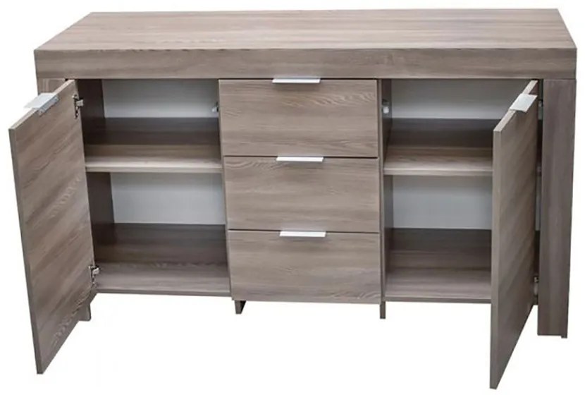 COMODA IRA, 140X45X81 CM, 2 USI+3 SERTARE, CULOARE SONOMA, PAL