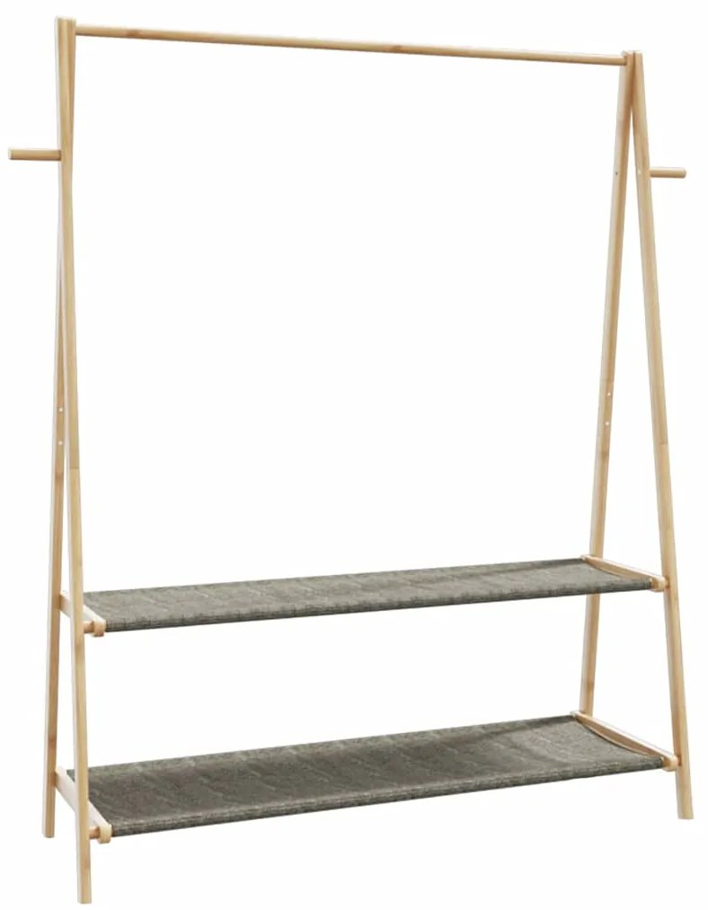 vidaXL Cuier pentru haine cu rafturi, 132x45,5x150,5 cm, bambus