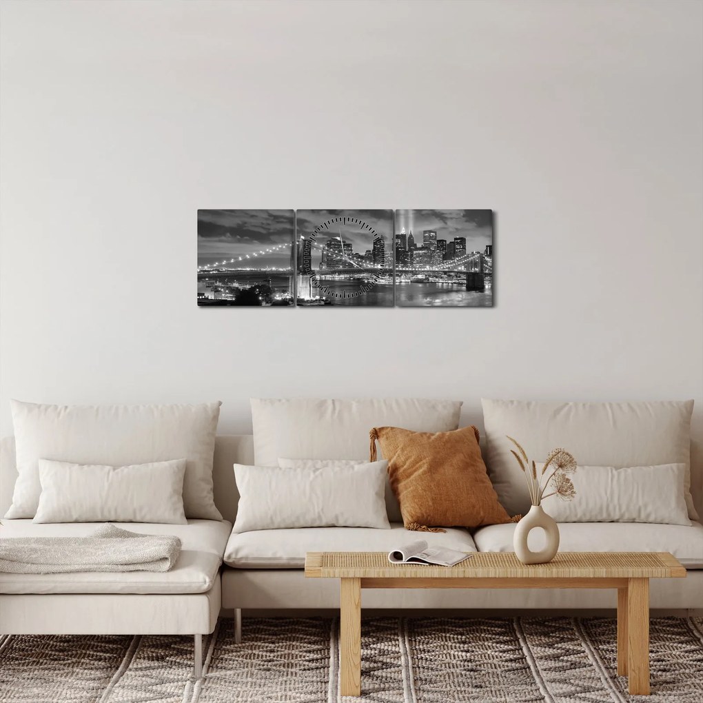 Tablou - Podul Brooklyn (cu ceas) (90x30 cm)