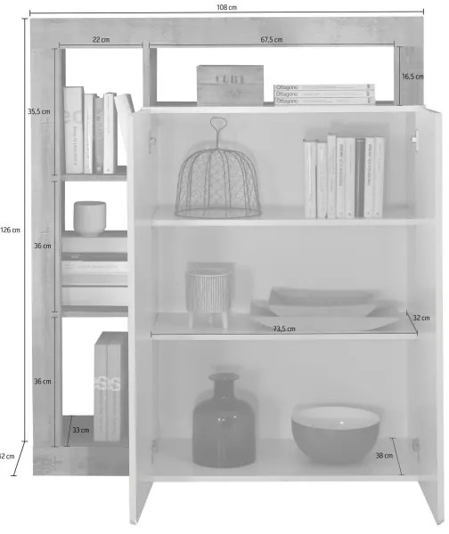 Comodă LENOR albă/maro