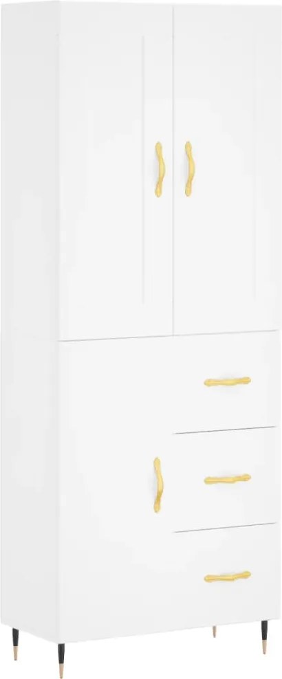 vidaXL Dulap înalt, alb, 69,5x34x180 cm, lemn compozit