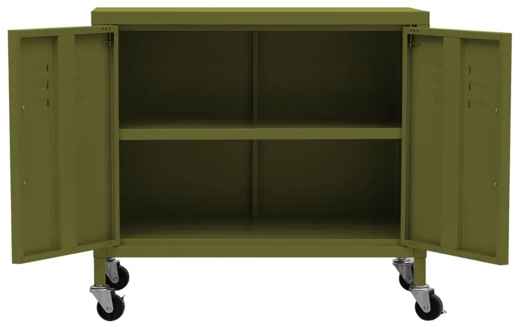Dulap de depozitare, verde masliniu, 60x35x56 cm, otel 1, Olivengronn, Olivengronn