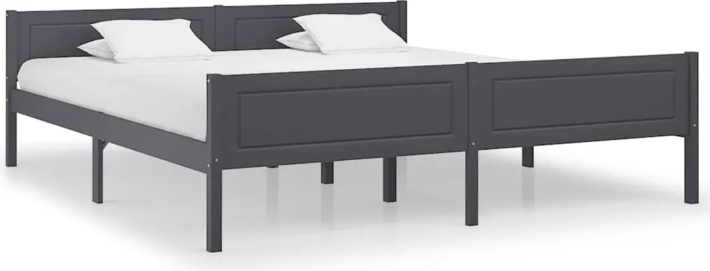 vidaXL Cadru de pat, gri, 180x200 cm, lemn masiv de pin