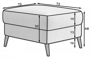 Taburet tapitat, 73x73x48 cm, Asgard, Eltap (Culoare: Gri deschis texturat / Sawana 21)