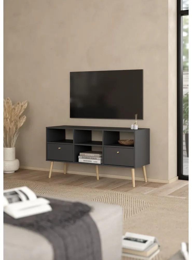 Comodă TV gri antracit 117x61 cm Bodo – Tvilum
