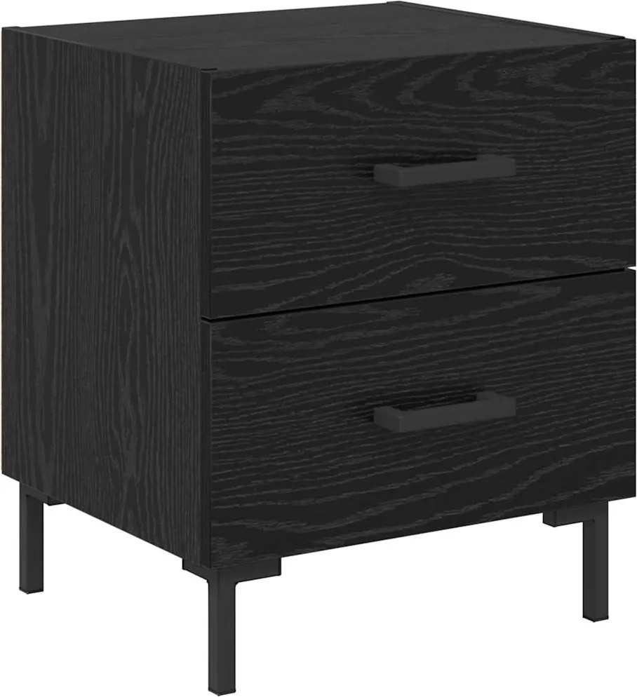 vidaXL Dulap de noapte Stejar Negru 40 x 35 x 47,5 cm Lemn compozit