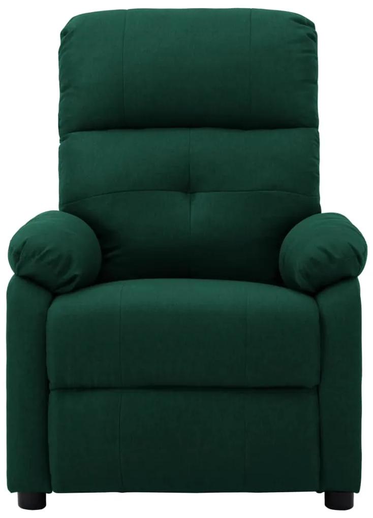 Fotoliu rabatabil de masaj, verde inchis, material textil 1, Morkegronn