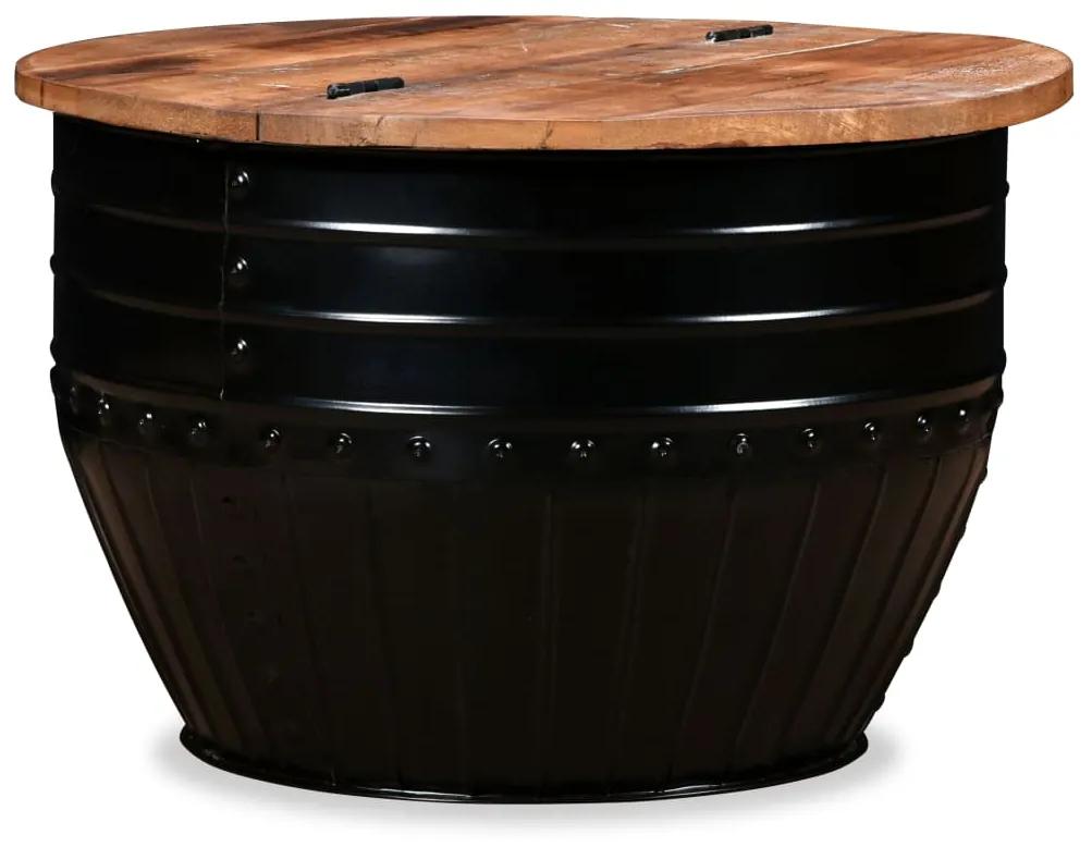 vidaXL Măsuță de cafea in formă de butoi lemn masiv reciclat negru