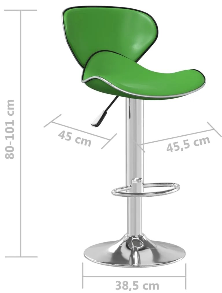 Scaun de bar, verde, piele ecologica 1, Verde