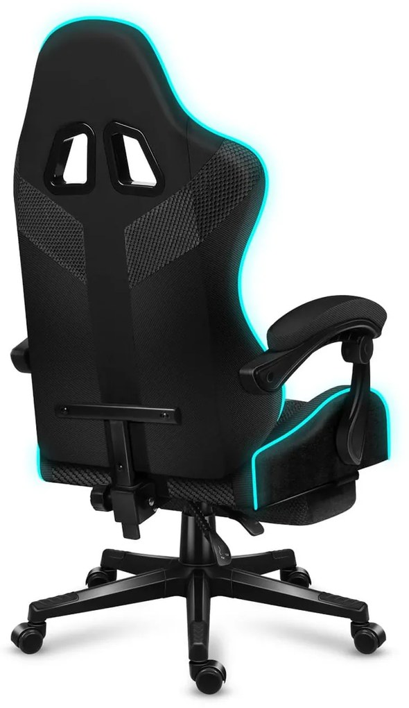 Fotoliu gaming Fusion 4.7 (negru + multicolor) (cu iluminat LED). 1087479