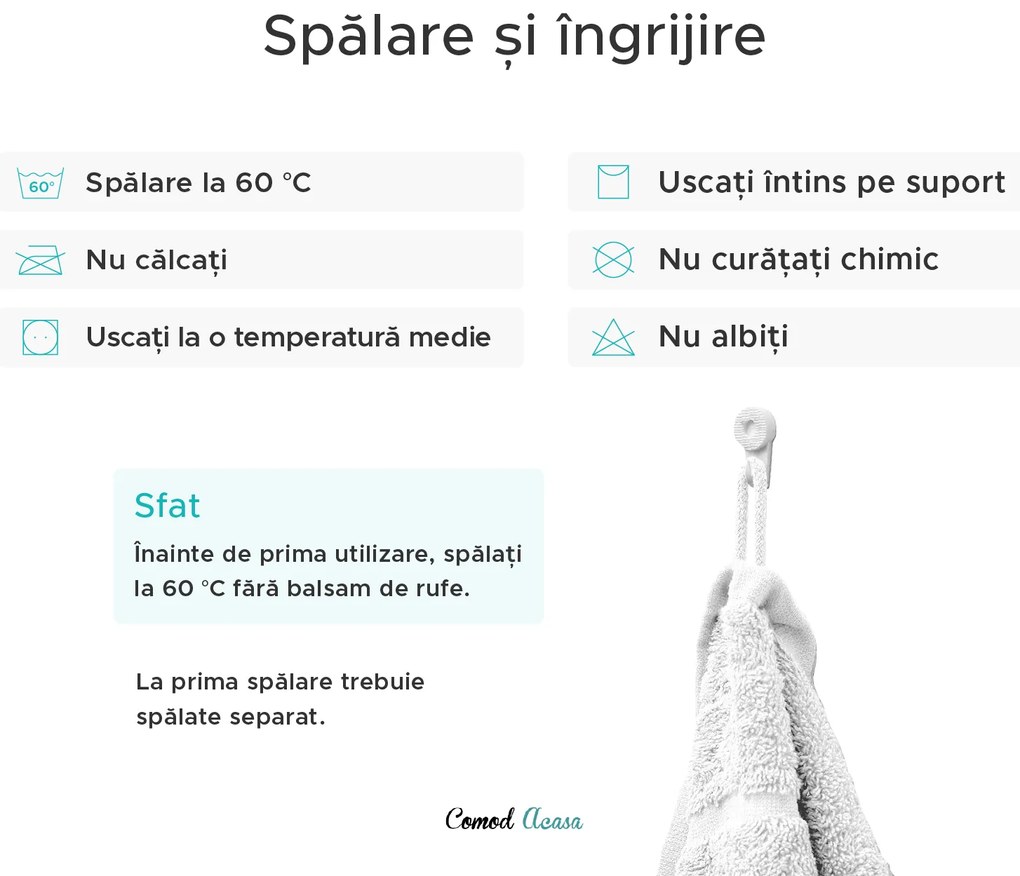 Prosop CONFORT 50 x 100 cm azur, 100% bumbac