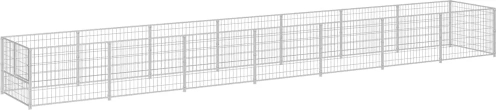 vidaXL Padoc pentru câini, argintiu, 7 m², oțel