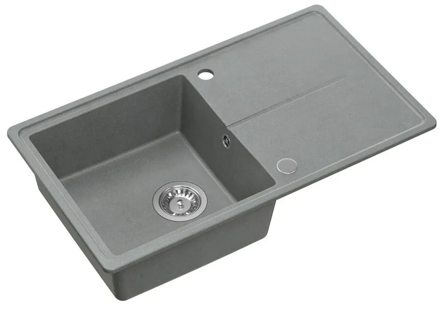 Chiuveta compozit incastrata Quadron Pop Tony 111 gri 78x45 cm