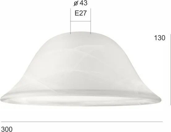 Abajur de rezervă din sticlă SFERA E27 130x300 mm alb