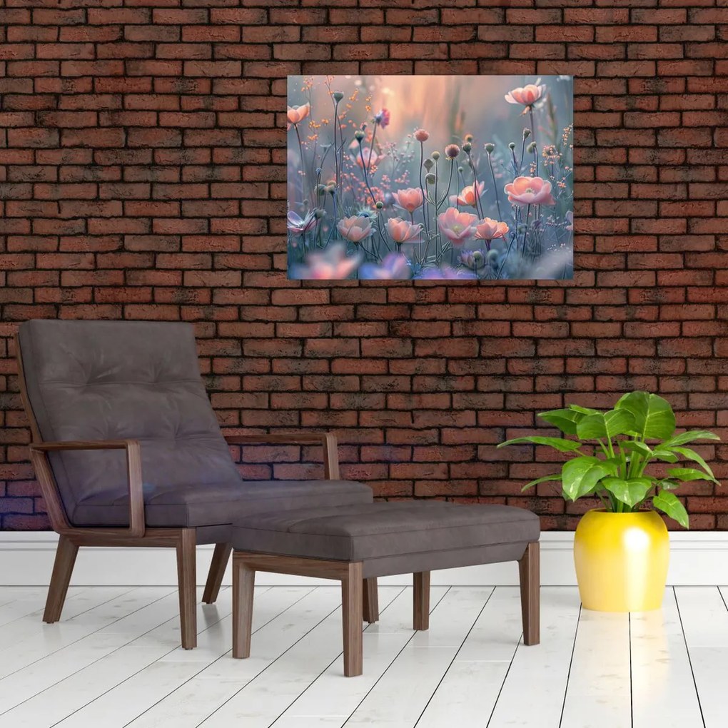 Tablou - Flori în culori pastelate (70x50 cm)