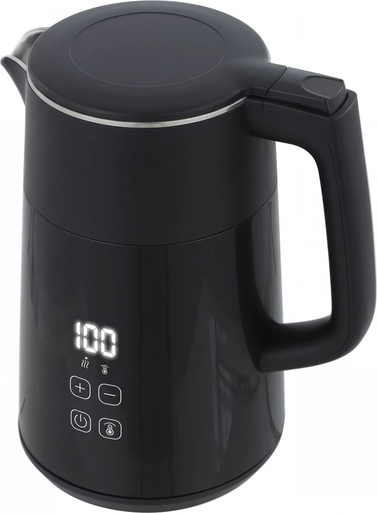 HOMCOM Fierbător electric, 1,7L, Încălzire rapidă, 3000W, cu afișaj LED, funcție de menținere la cald, protecție la funcționare în gol, fără PTFE | Aosom Romania