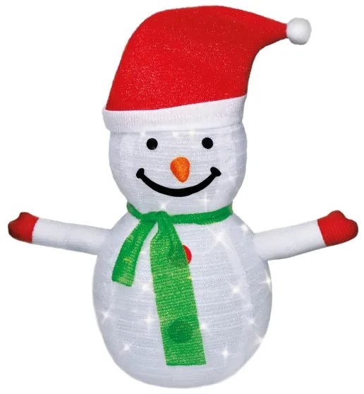 Brilagi - Decorațiune de Crăciun LED pentru exterior, 40 LED, 3x AA, IP44, om de zăpadă