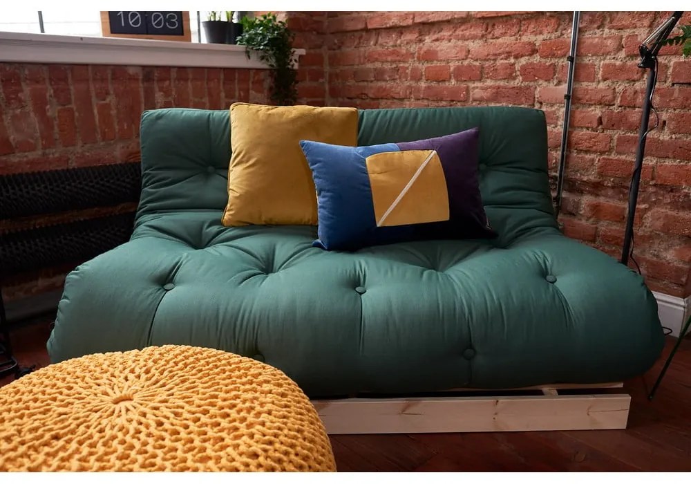 Canapea variabilă KARUP Design Roots Raw/Petrol Blue, albastru petrol