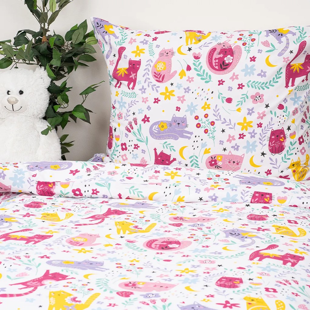 Lenjerie de pat din bumbac pentru copii 4Home Playful Paws, 140 x 200 cm, 70 x 90 cm