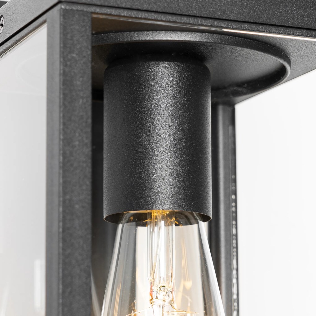 Lămpi de perete exterioare inteligente negre IP44 cu Wi-Fi ST64 - Charlois