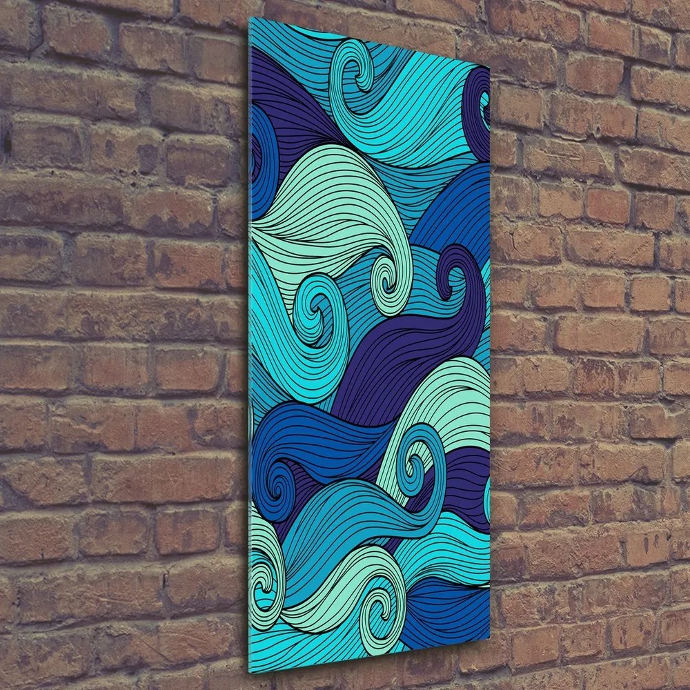 Tablou pe sticlă acrilică Valuri abstracte