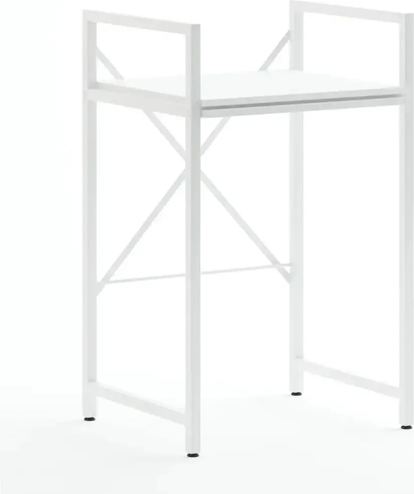 Suport raft pentru mașină de spălat și uscător cu sertar,alb