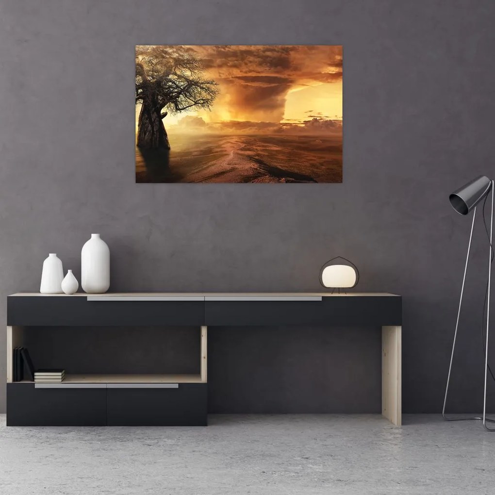 Tablou cu norii portocalii (90x60 cm)