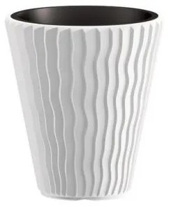 Ghiveci decorativ de flori, rotund, alb, 18/37 L, 39x43.6 cm, Sandy
