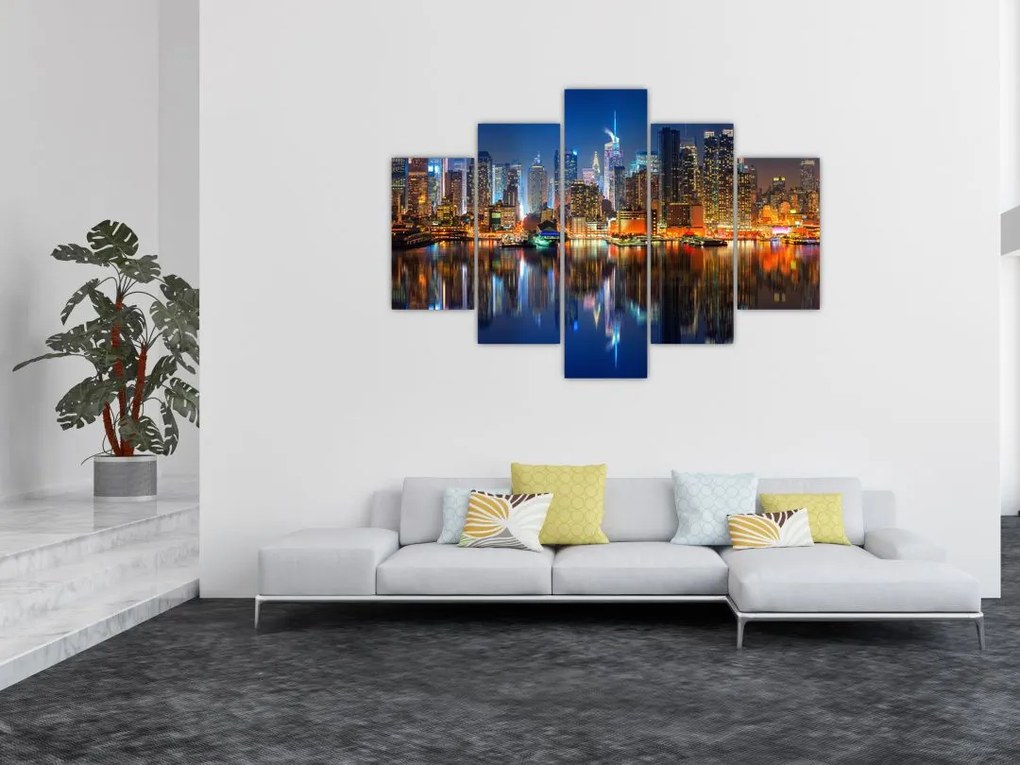 Tablou cu Manhattan noaptea (150x105 cm)