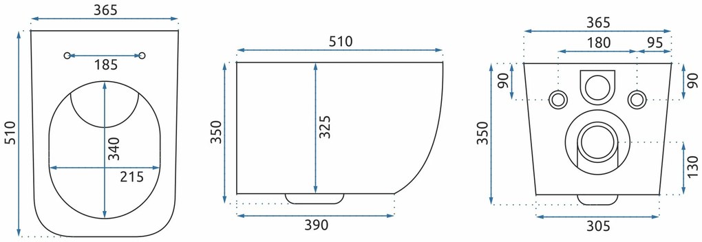 VAS WC SUSPENDABIL MARTIN SLIM RIMLESS DUROPLAST