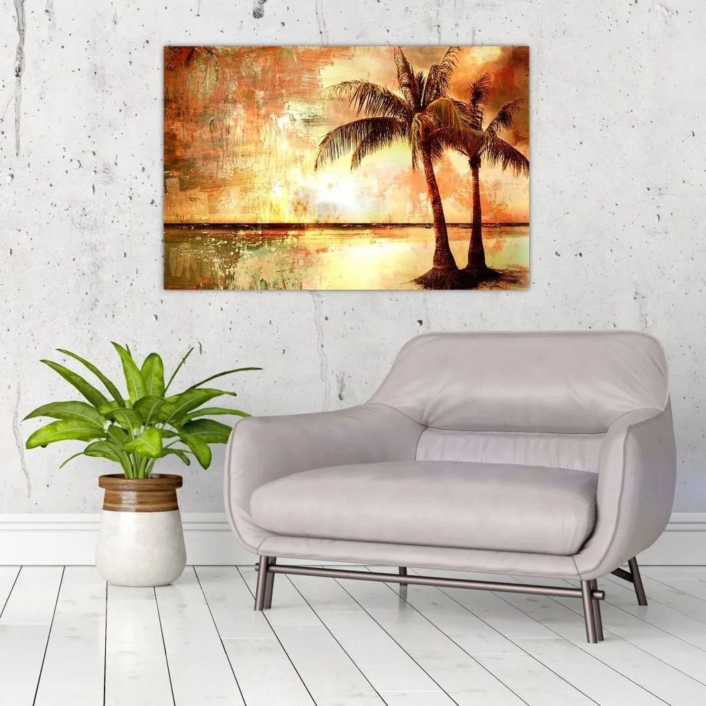 Tablou - Palmieri pe plajă (90x60 cm)