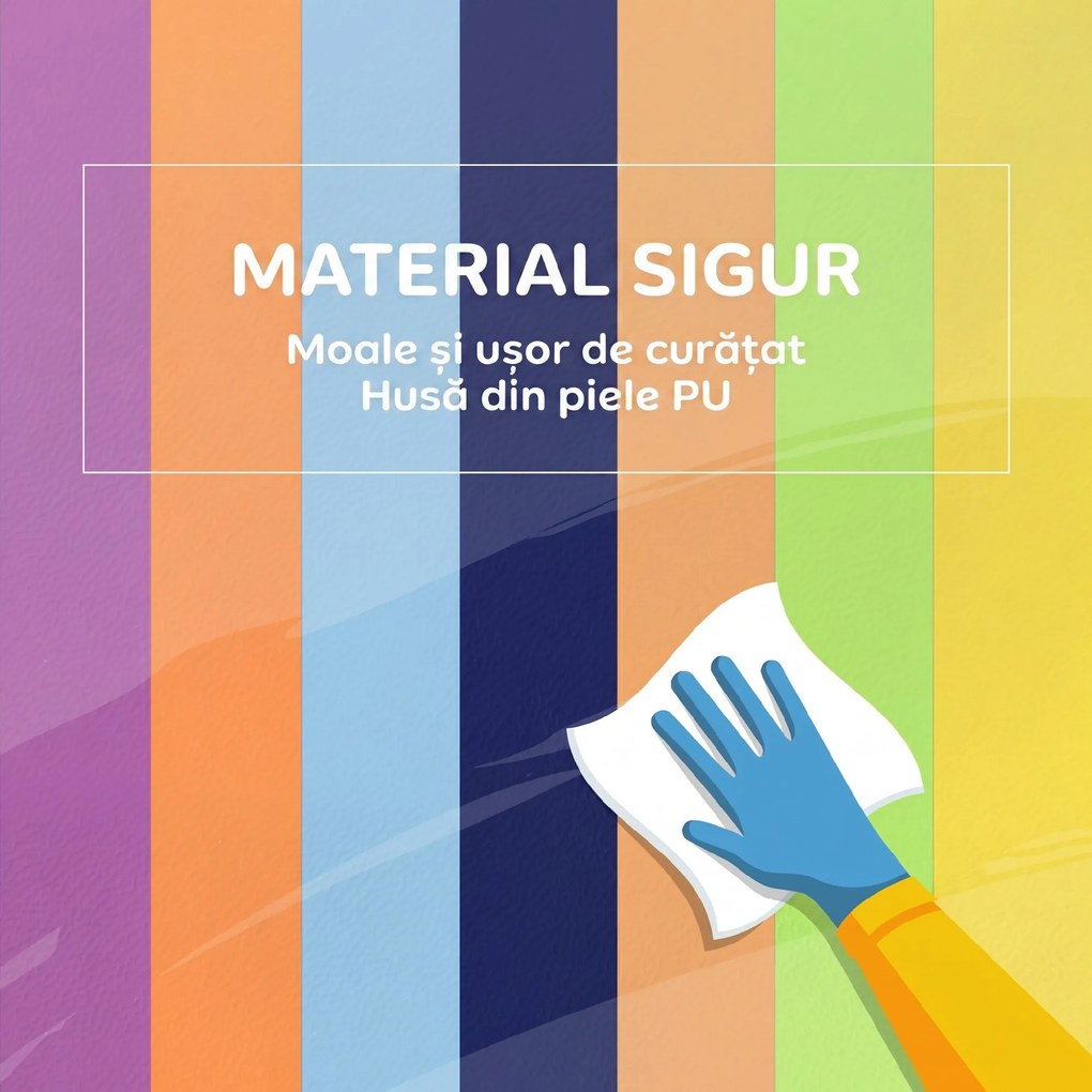 HOMCOM Set de 7 Blocuri Moi pentru Copii 1-3 Ani în Spumă și Piele PU, pentru Casă și Grădiniță, Multicolor | Aosom Romania