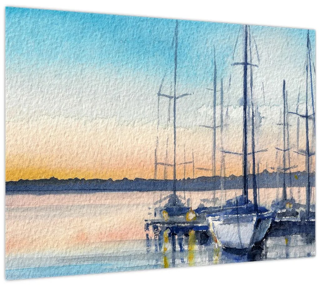 Tablou - Plimbare cu barca, aquarel (70x50 cm)
