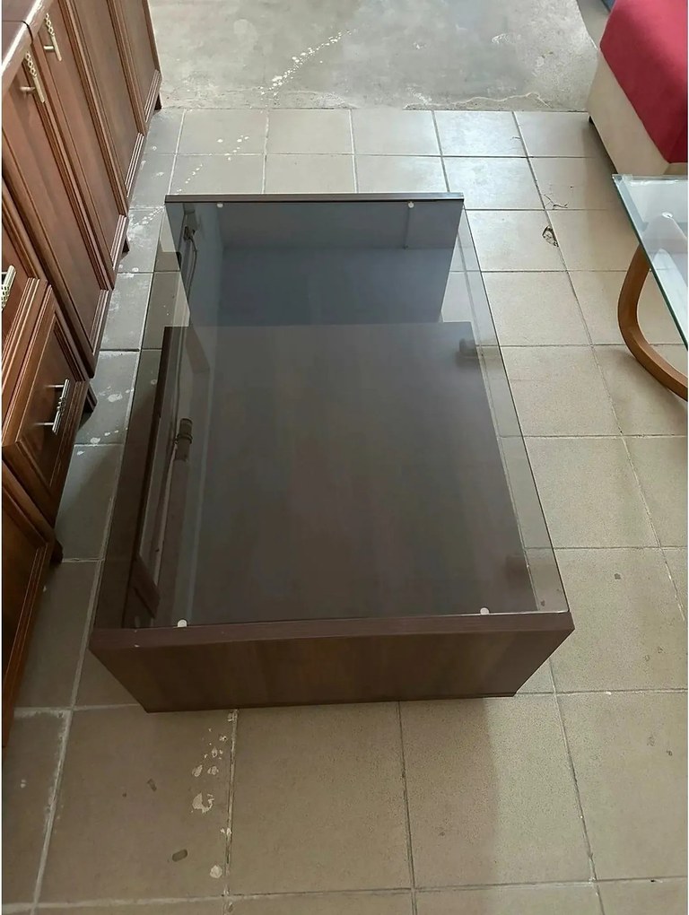 PRODUS RESIGILAT - Masuta cafea L100 ZEPPELIN, nuc, PAL/sticla, 100x65