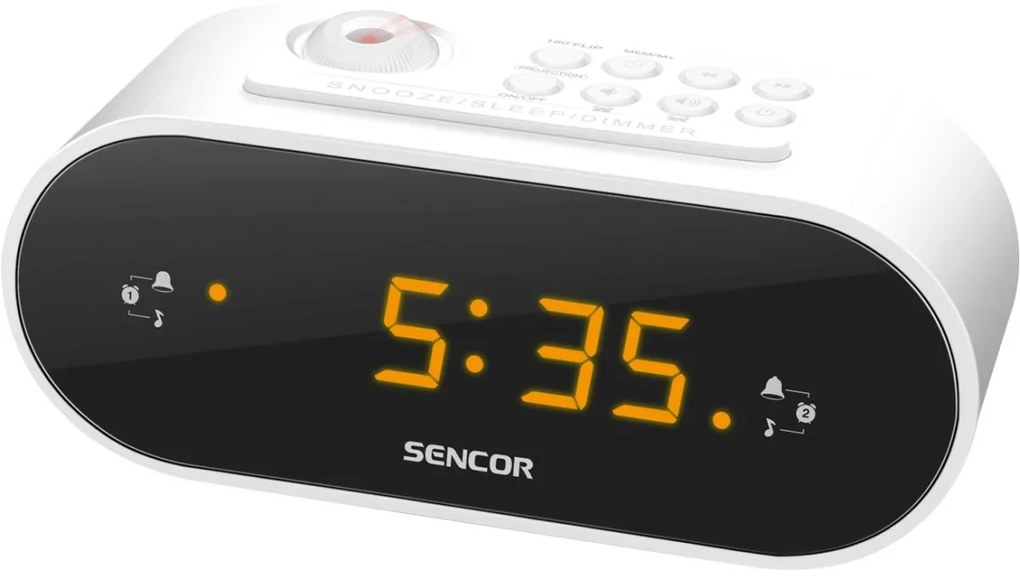 Sencor SRC 3100 W Radio cu ceas cu proiecție, alb