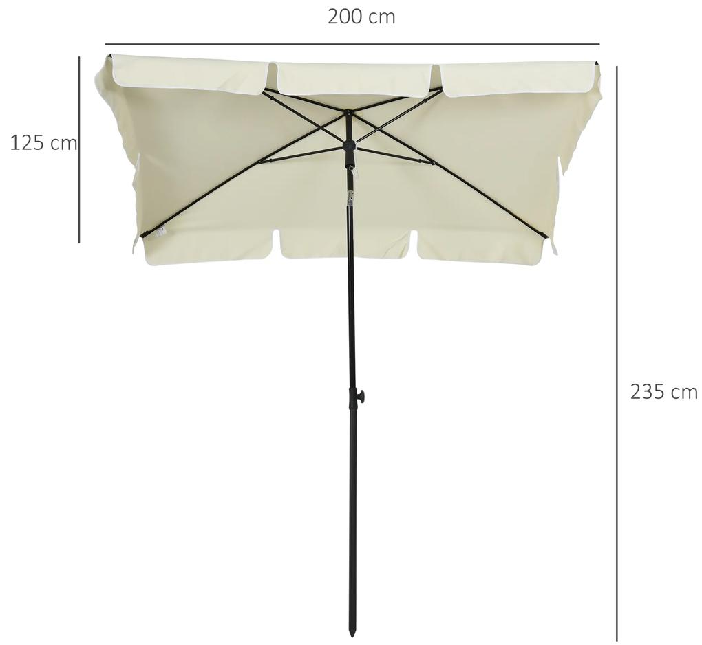 Outsunny Umbrela Parasolara dreptunghiulara 200 × 125 × 235cm Crem | Aosom Ro