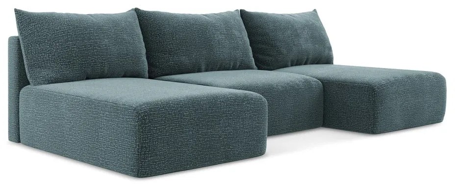 Colțar turcoaz extensibil/cu spațiu de depozitare Kalena – Makamii