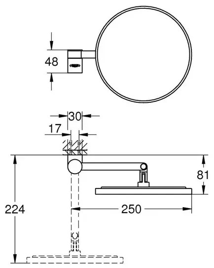 Oglinda cosmetica Grohe Selection 20 cm auriu lucios Cool Sunrise