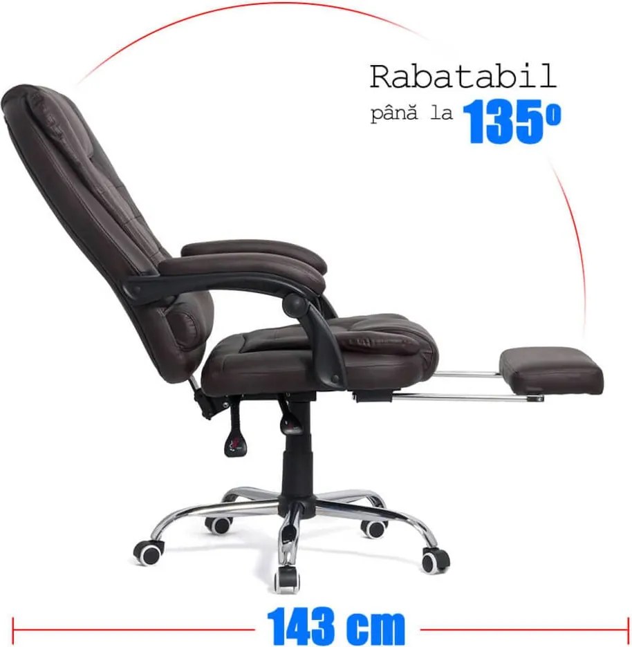 Scaun directorial cu suport de picioareOFF 418 maro