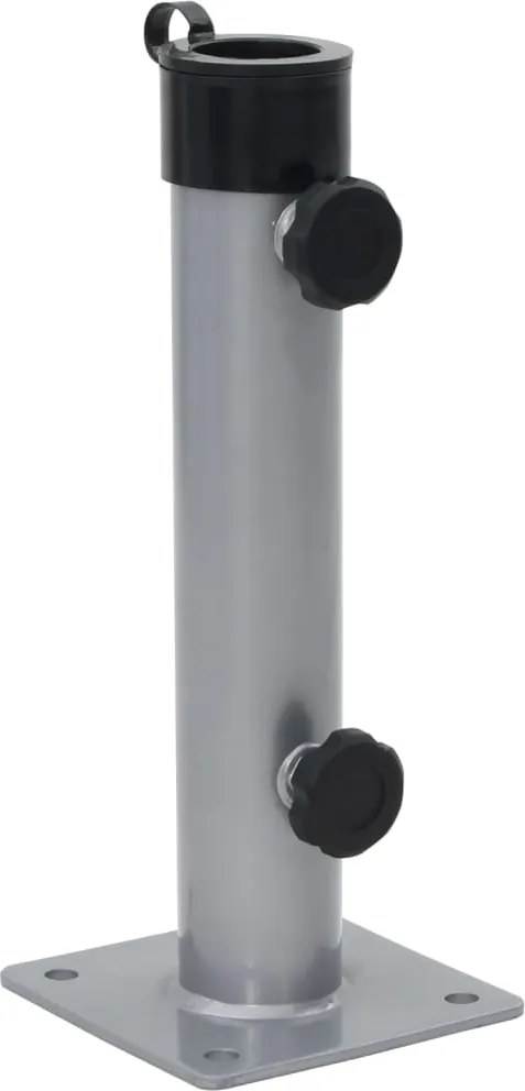 vidaXL Suport de umbrelă pentru stâlp de Ø38/48 mm, argintiu, oțel