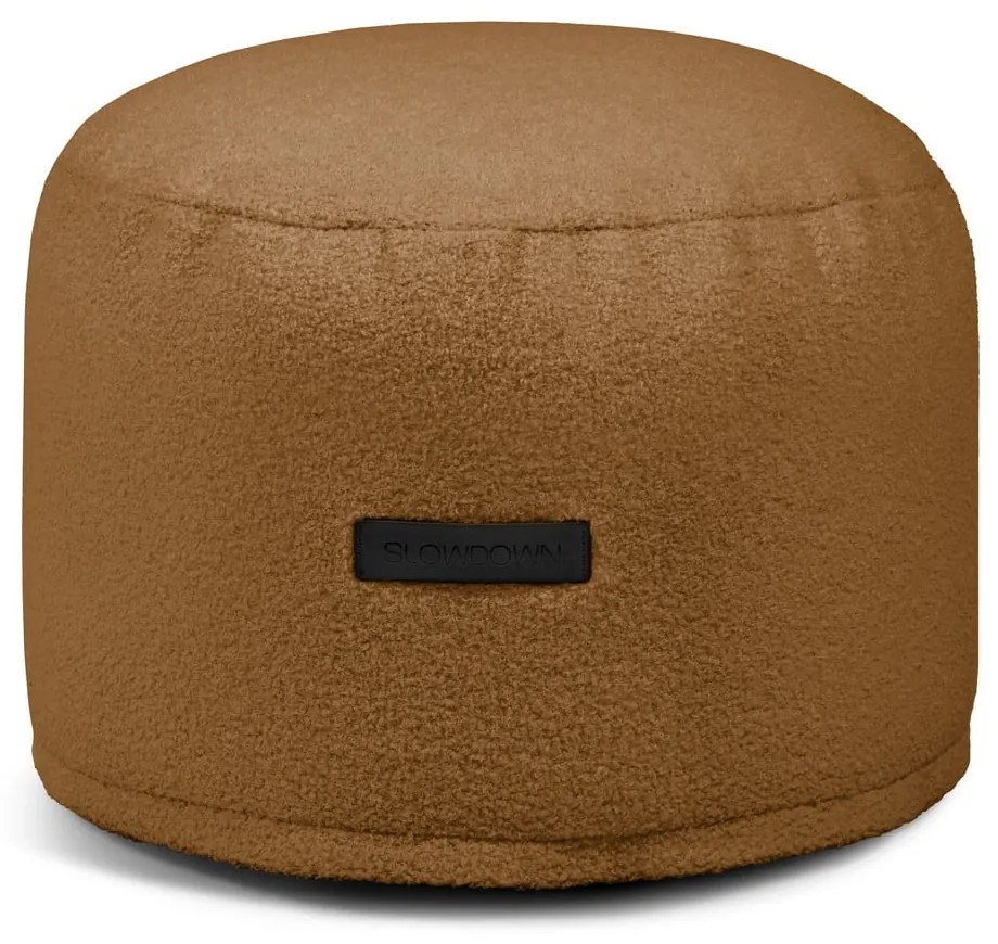 Fotoliu bean bag maro cu tapițerie din țesătură bouclé Mini – SLOWDOWN