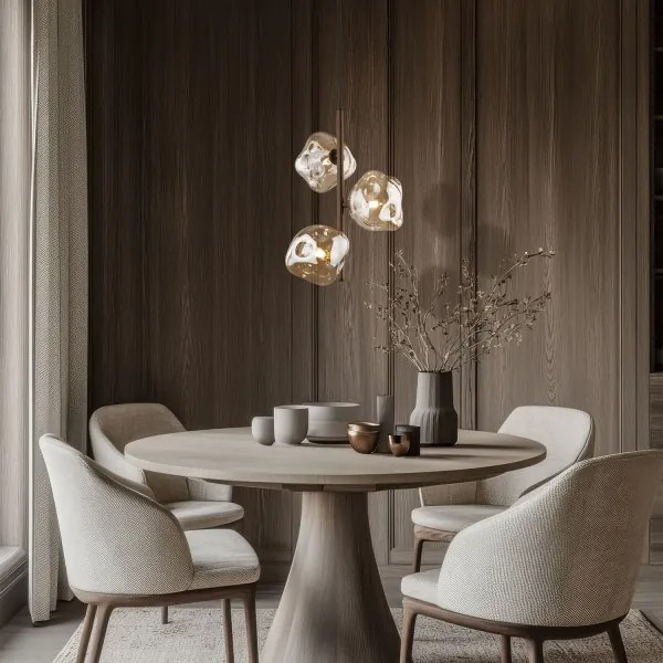 Lustră suspendată pe cablu LAVA, 3xG9/8W/230V, bronz/bej fumuriu