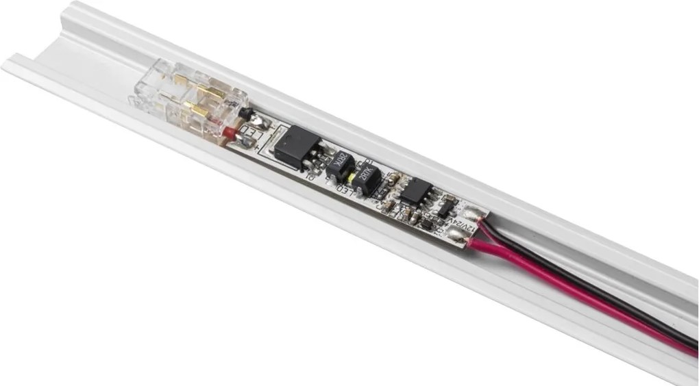 Întrerupător dimabil GTV pentru bandă LED COB, cu senzor și montaj în profil LED, 36-72W, 12-24V, IP20, cablu 2 m 72 W, 24 V, 2 m