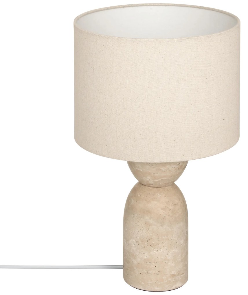 Lampă de birou cu bază din travertin ERIN, Ø 28 x 47,5 cm